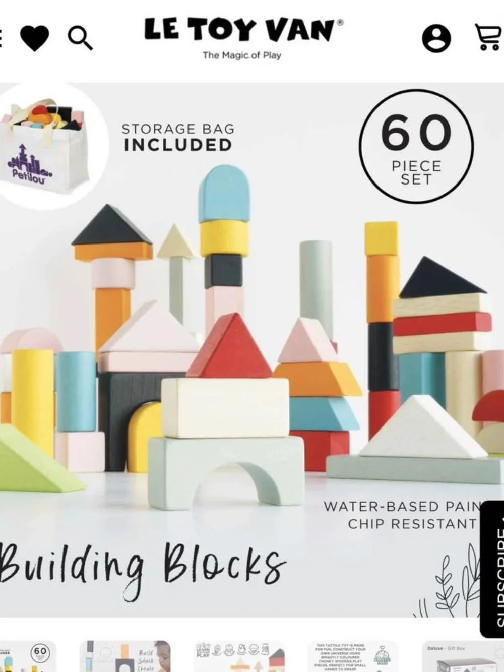Le Toy Van Building Blocks Set - 60 Piece (brand new)